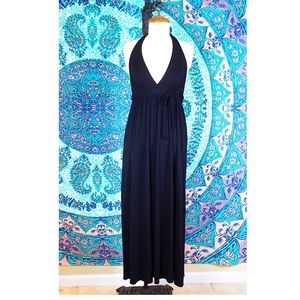 Halter Maxi Dress with Braided Rope Tie